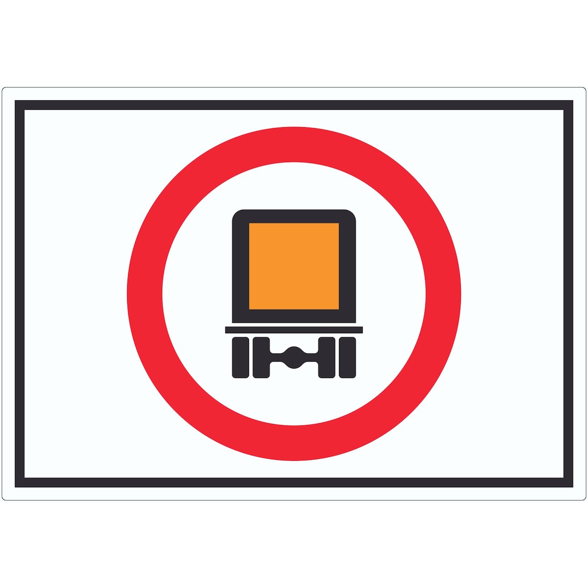 Verbot Kfz mit Gefahrgut Symbol Aufkleber A8 (52x74mm)