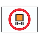 thumbnail of Verbot Kfz mit Gefahrgut Symbol Aufkleber A8 (52x74mm)