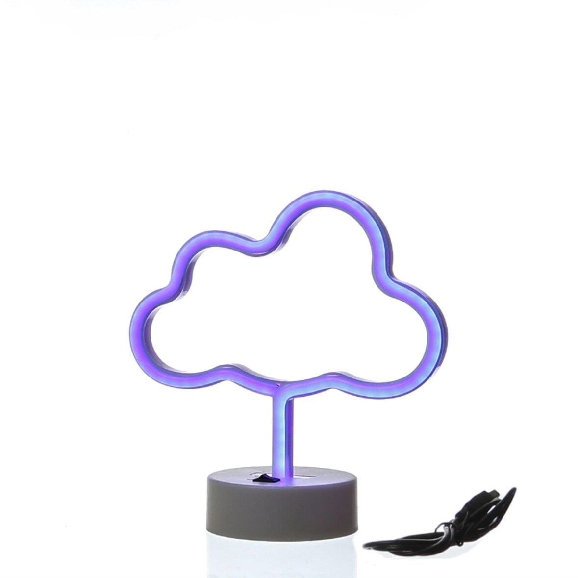 LED Neonlicht WOLKE Neonschild Leuchtfigur USB Batterie H: 23cm blau
