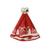 thumbnail of Weihnachtsbaumdecke 90cm mit weißem Winterlandschaft Motiv Rot
