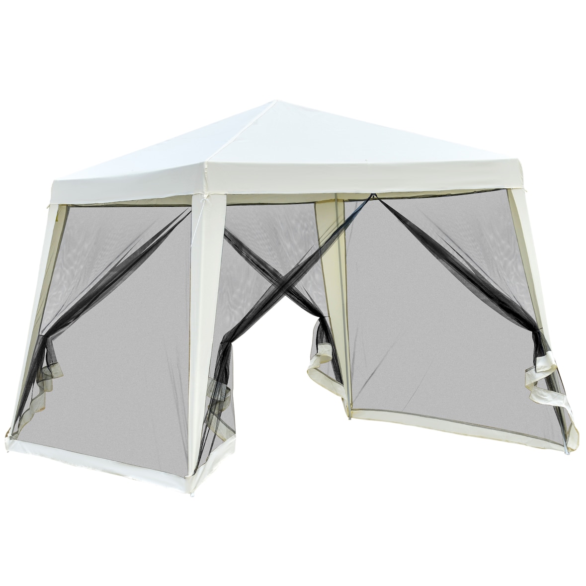 Carpa de Jardín 3x3 m Cenador con 4 Partes Laterales Mosquitera con Cremallera Protección UV para Patio Exterior Eventos Fiesta