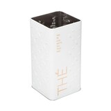thumbnail of Boîte à thé vrac en métal Blanc déco Relief Beige