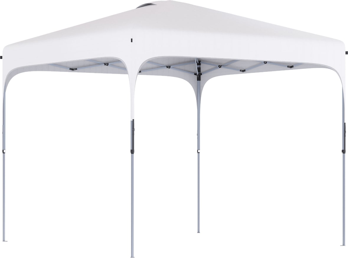 Carpa plegable 2,5x2,5x2,7 m cenador de jardín emergente con altura ajustable anti-UV impermeable 4 bolsas de arena y bolsa de transporte blanco