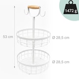 thumbnail of Relaxdays Obstkorb Etagere 2-stöckig, Obstschale für die Küche, moderner Metallkorb für Obst und Gemüse, Metall, weiß