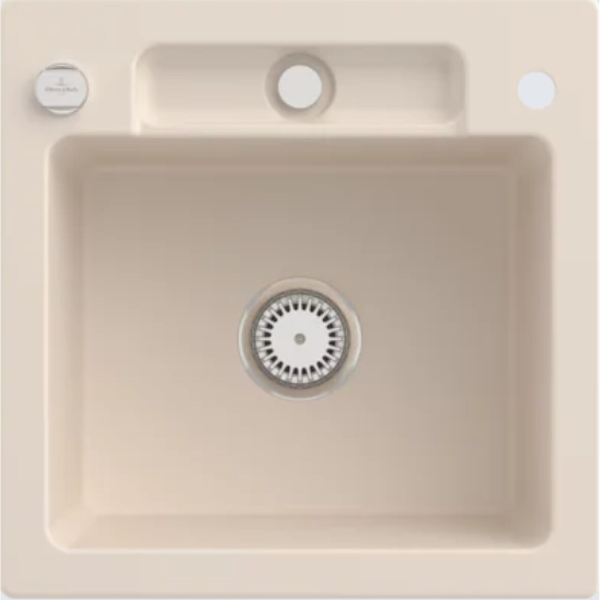 Villeroy&Boch Spülbecken, Küchenspüle Siluet 50 S Ivory 510x510mm, Unterschrankbreite 50cm