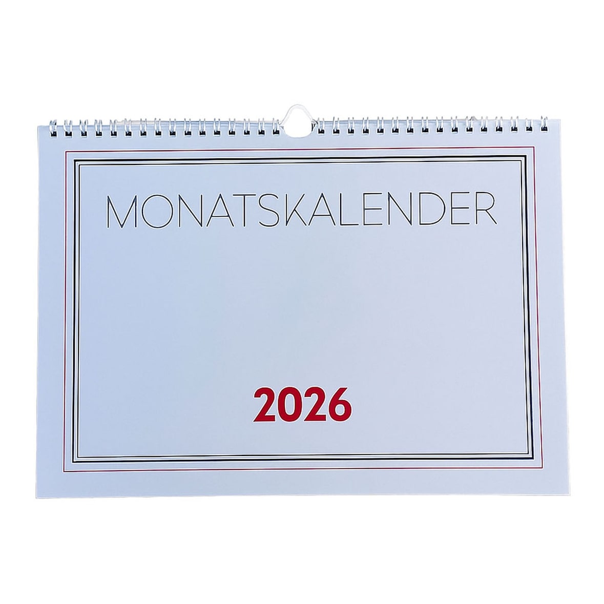 2026 ADINA Monatskalender A4quer 1S/1Monat mit Ringbindung Aufhängung