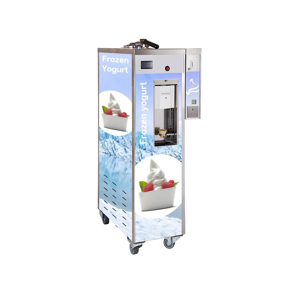 Machine à glace à l'italienne frozen yogourt avec pasteurisateur semi-automatique remise jeton + cônes 551x770x1440 LUNA YA SO GUSTOCONCEPT