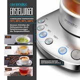 thumbnail of Arendo Wasserkocher 1,7 l, 2400 W, Edelstahl mit Teeaufsatz, Teekocher, Temperatureinstellung 70 - 100° C
