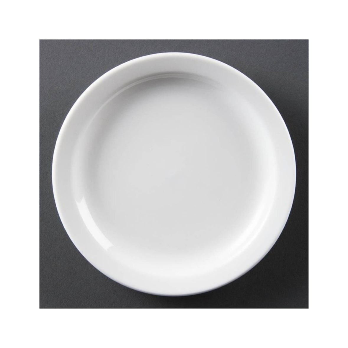Assiettes à bord étroit blanches Olympia - lot de 12