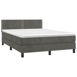 thumbnail of vidaXL Boxspringbett mit Matratze & LED Dunkelgrau 140x200 cm Samt