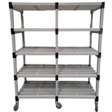 thumbnail of Estantería estándar modular de resina 1200 x 500 x 1835 mm. (h) 5 estantes GRIS CON RUEDAS DE PP