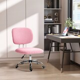 thumbnail of Bürostuhl Drehstuhl ergonomisch höhenverstellbar ohne Armlehnen 53x48x90 cm Rosa Samtoptik mit mittlerer Rückenlehne fürs Homeoffice