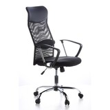 thumbnail of Bürostuhl Chefsessel Schreibtischstuhl / ARIA HIGH Netzstoff / Kunstleder schwarz Chrom hjh OFFICE