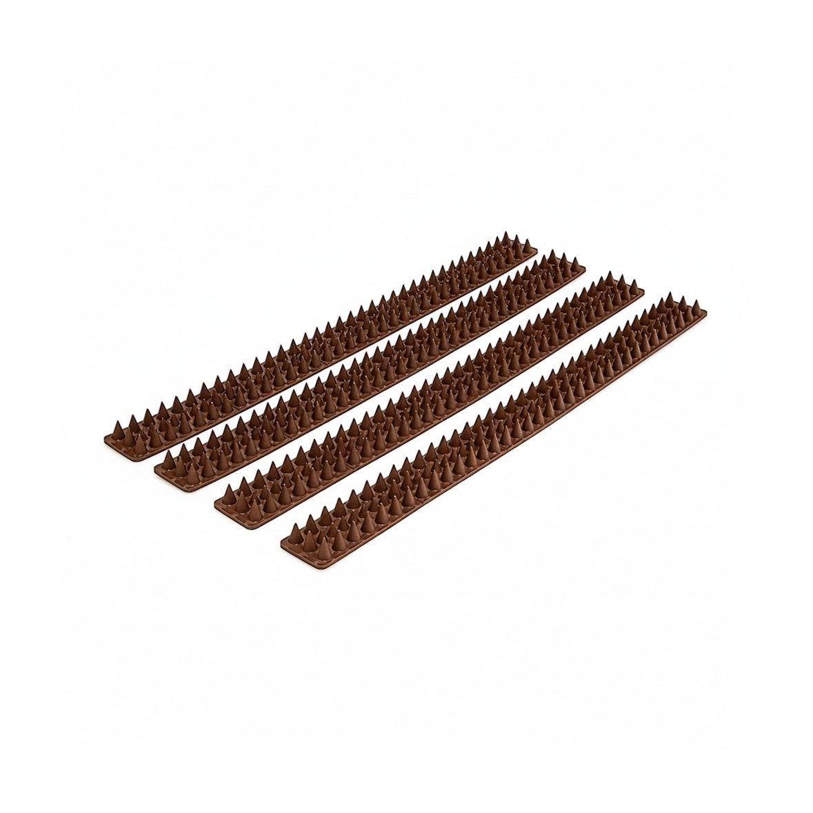 Relaxdays Vogelabwehr 4 Paneele je 49 cm mit Spikes Gesamtlänge 2 m mit jeweils H x B x T 1,7 x 4,2 x 49 cm für, dunkelbraun