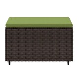thumbnail of vidaXL Gartenhocker 2 Stk., Sitzhocker mit Kissen Stahlrahmen, Modular Hocker für Garten Terrasse, Fußhocker Gartenmöbel, Braun Poly Rattan