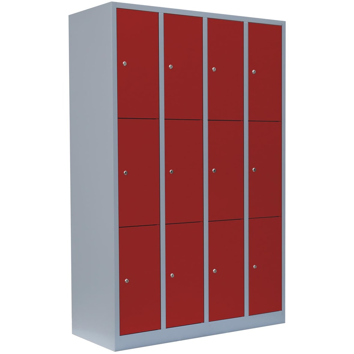 Schließfachschrank 12 Fächer Wertfachschrank Fächerschrank Spind grau/rot 520344