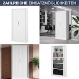 thumbnail of Aktenschrank abschließbar KETI - Rolladentüren, 5 Ebenen | Büroschrank aus Stahl Metallschrank Werkstatt Werkzeugschrank, 185x90x45cm Weiß