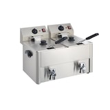 thumbnail of GastroHero Doppel Fritteuse ECO 10+10 Liter mit Ablasshahn Elektro Fritteuse Edelstahl Tischfritteuse 2x10 L Gastro Fritteuse 2x3,25 kW