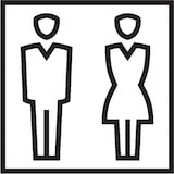 thumbnail of Aufkleber I Türschild Piktogramm Frauen- und Männer-WC, Folie, selbstklebend, 150x150mm