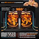 thumbnail of Arendo Heißluftfritteuse XXL, Doppelkammer Airfryer 9 L, Dual Zone, Sichtfenster mit Beleuchtung, 2400 W, Zubehör, Touchscreen, 3D Umluftsystem