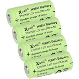 thumbnail of 4x Akku Lady N X500NH ersetzt LR1, LR01, 4901, 4001, MX9100, 910A, E90 1,2V NI-MH 500mAh