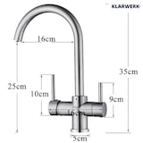 thumbnail of Félix | Grifo de agua potable de 3 vías de plata cepillada premium | Grifo de cocina de ósmosis de acero inoxidable 360 grados | Filtrar 3 conexiones