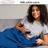 thumbnail of Kuscheldecke Dunkelblau 220x240 cm Wolldecke Fleece extra weiche Wohndecke Sofa