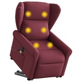 thumbnail of vidaXL Elektrischer Massagesessel mit Aufstehhilfe Weinrot Stoff