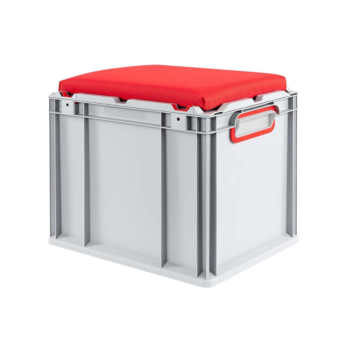 PROREGAL Eurobox NextGen Seat Box Rot | HxBxT 36,5x30x40cm | 30 Liter | Griffe geschlossen | Eurobehälter, Sitzbox, Transportbox, Transportbehälter