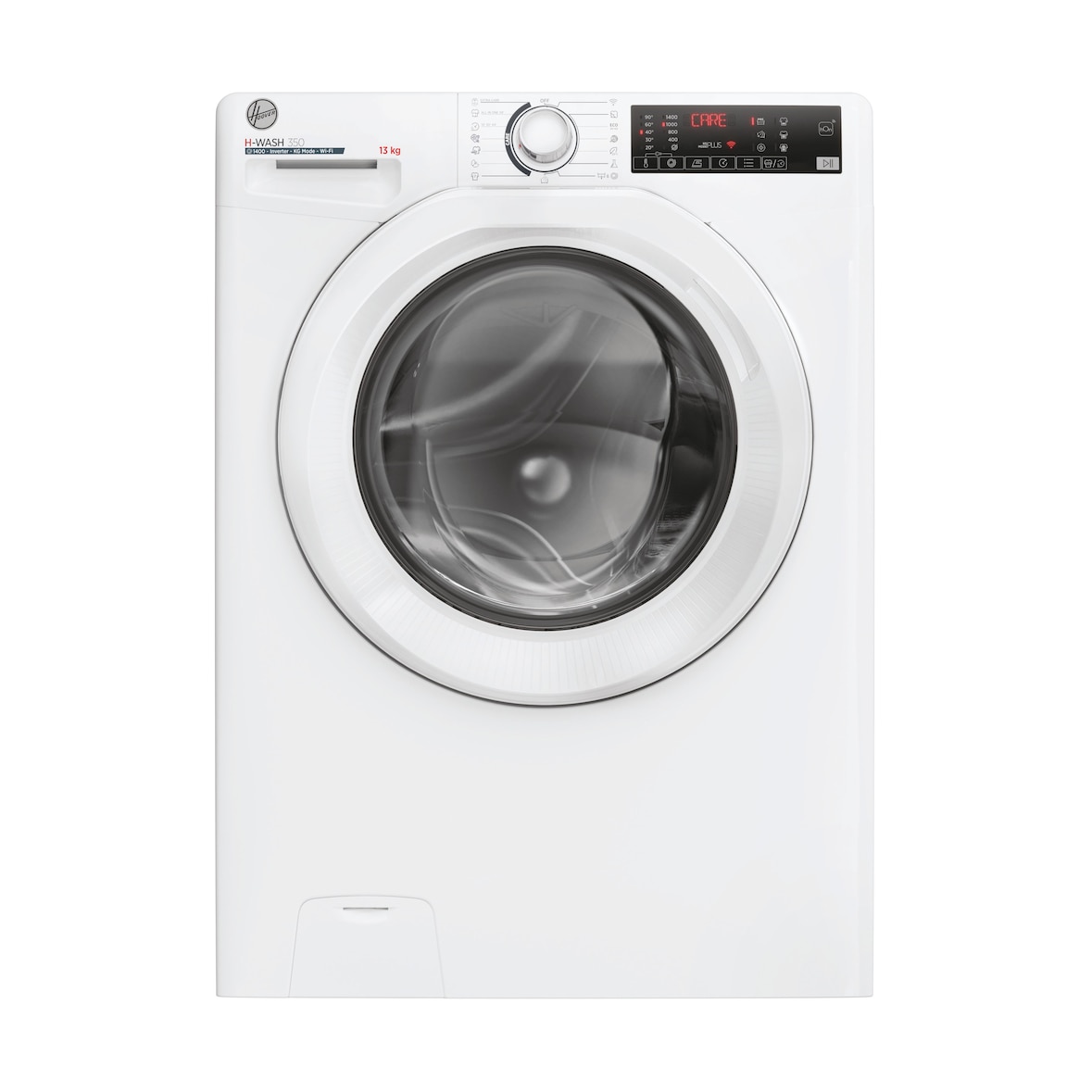 Hoover H-WASH 300; H3WP 4134TAM/1-S; Voorlader wasmachine; Vulcapaciteit 1-13 kg; Centrifugeersnelheid 0-1400 tpm; Energie-efficiëntieklasse A