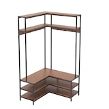 thumbnail of COSTWAY Eckmantelständer mit Bank, L-förmiges Kleiderständer mit offenen Regalen und 7 Haken,