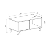 thumbnail of Mesa de centro com portas, sala de estar, modelo WIND, cor branco e Cinza, mede 92x50x45cm. _ MESAWINDBLCEM
