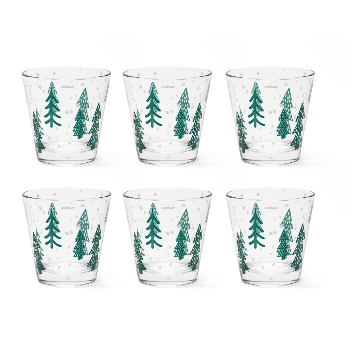 Excelsa Set 6 Gläser Green Winter Glas Grün