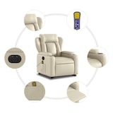 thumbnail of vidaXL Massagesessel mit Aufstehhilfe Elektrisch Creme Kunstleder