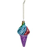 thumbnail of Christbaumschmuck Glas 11,7cm Eis in Waffel Figur Handbemalt mit Glitzer Weihnachtsbaum Anhänger Christbaumanhänger Weihnachtsbaumschmuck Eiscreme