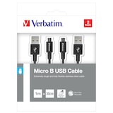 thumbnail of Verbatim Mikro-USB Sync- und Ladekabel 100 cm und 30 cm schwarz(2er Pack)