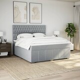 thumbnail of vidaXL Boxspringbett mit Matratze Hellgrau 180x200 cm Stoff