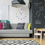 thumbnail of Relaxdays Wanduhr DIY, Uhr Wandtattoo zum Aufkleben, Zifferblatt Regenbogen, Größe variabel, Kinder- & Wohnzimmer, bunt
