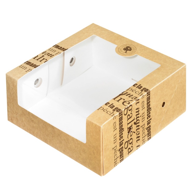 Boîte pâtissière décor Saveurs Nature 230x230x100mm par 150 pièces JORIDEAL