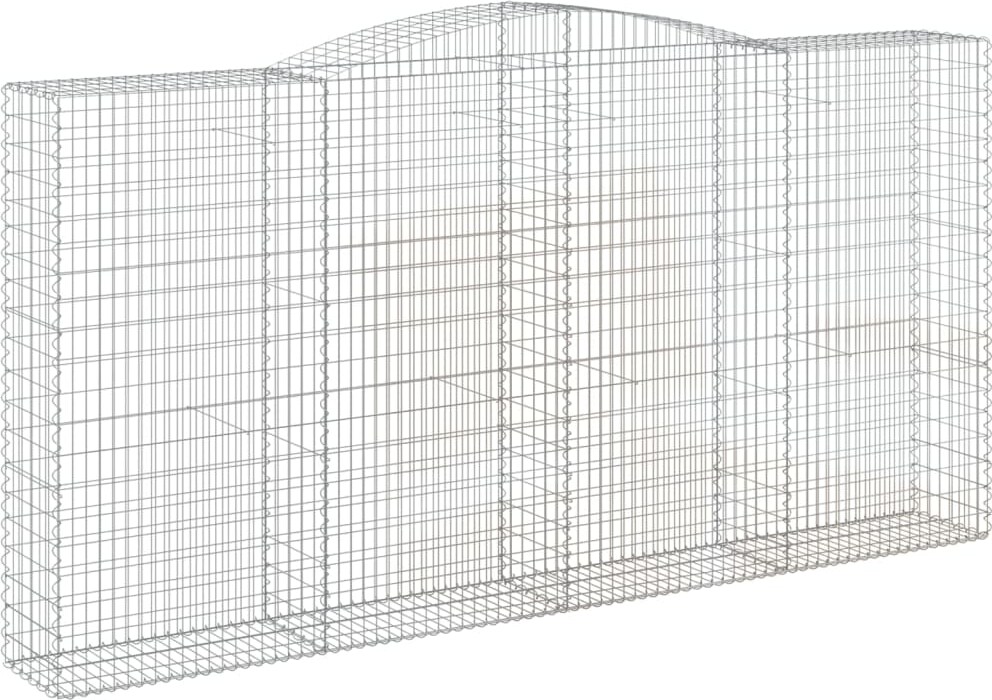 vidaXL Gabionen mit Hochbogen 9 Stk. 400x50x200/220cm Verzinktes Eisen
