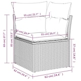 thumbnail of vidaXL 11-tlg. Garten-Sofagarnitur mit Kissen Schwarz Poly Rattan