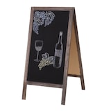 thumbnail of XL reclamebord HWC-C17, staand krijtbord klantstopper, 2 schrijfvlakken opvouwbaar, 100x50cm ~ bruin shabby