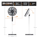 thumbnail of Brandson - DC Standventilator energiesparend ECO - Fernbedieung - Brushless Silent Motor -sehr leise - Oszilation 60° 90° 120° - Ventilator Timer