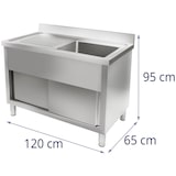 thumbnail of Royal Catering Fregadero de acero - 120 x 65 cm