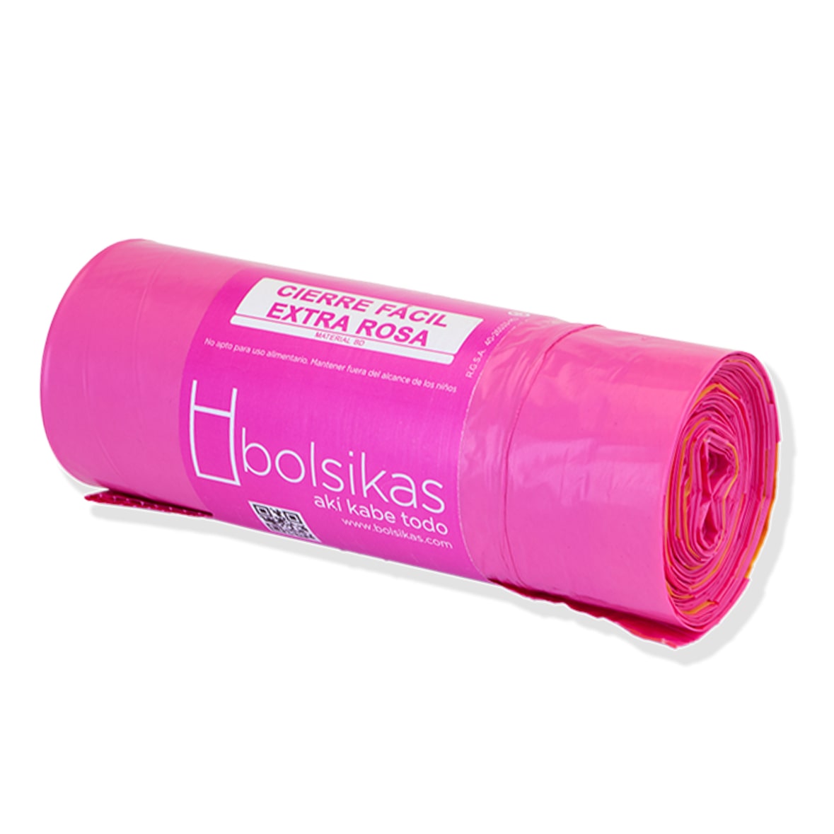 Bolsa basura 60x60 Rosa hogar con cierre facil 30 litros - 20 Rollos de 20 bolsas
