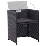 thumbnail of vidaXL 11-tlg. Garten-Essgruppe mit Auflagen Poly Rattan Schwarz