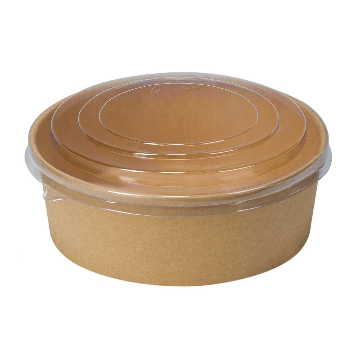 50x Salatschalen  750ml aus Kraftppier bran inkl. Deckel transparet rPet