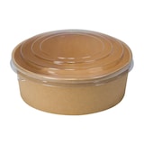 thumbnail of 50x Salatschalen  750ml aus Kraftppier bran inkl. Deckel transparet rPet