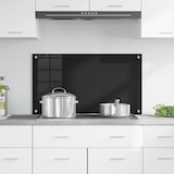 thumbnail of vidaXL Keuken Achterwand Zwart 90 x 50 cm gehard glas