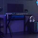 thumbnail of Bureau de jeu avec pieds en forme de K Noir 90x60x75 cm Modèle Atlas Office Pro Signature